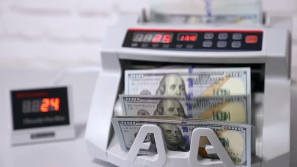 Usd Kağıt Banknot Için Sayma Makinesi Banknotlar — Stok video