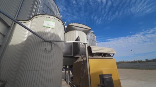 Silo Grains Métal Dans Zone Agricole Entrepôt Céréales — Video