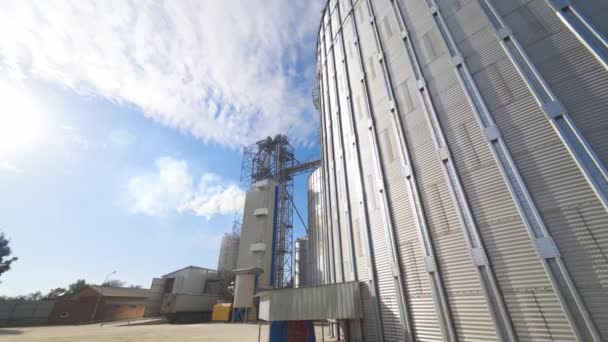 Металевий Зерновий Елеватор Зерновий Склад — стокове відео