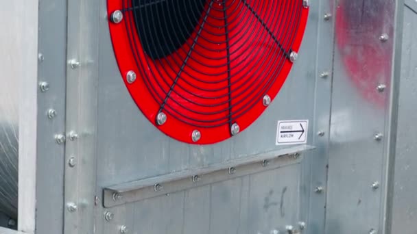 Grande Ventilatore Rosso Serbatoio Del Granaio Ventilatore Essiccazione Del Grano — Video Stock