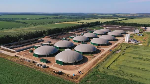 Complexe Biogaz Dans Les Plantations Vertes Réservoirs Stockage Biogaz Point — Video