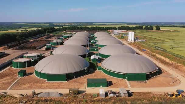 Réservoirs Stockage Innovants Pour Biogaz Usine Moderne Production Énergie Renouvelable — Video