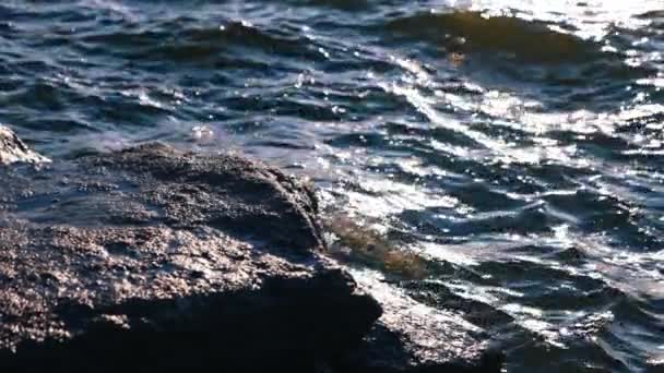 Морская Волна Близко Синие Морские Волны Крупным Планом — стоковое видео