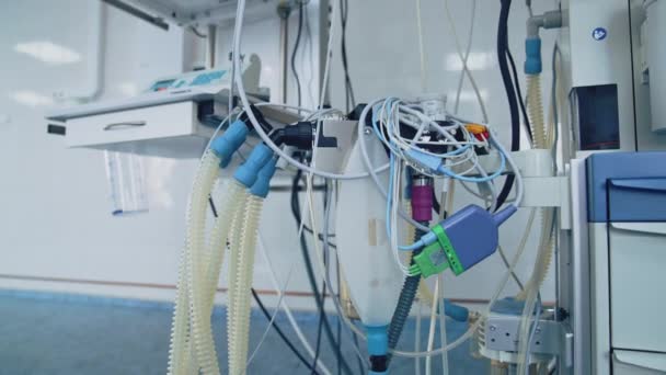 Ιατρικές Συσκευές Στο Χειρουργείο Εσωτερική Άποψη Του Εξοπλισμού Και Των — Αρχείο Βίντεο