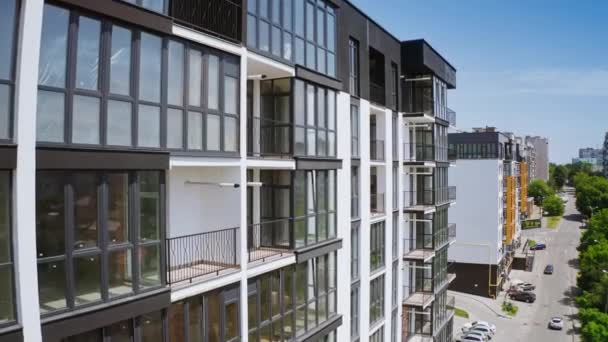 Paesaggio Urbano Del Complesso Residenziale Vista Aerea Del Tipico Condominio — Video Stock