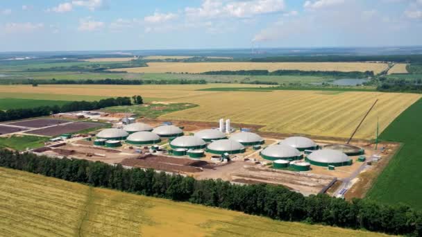 Tecnologia Impianto Biogas Agricolo Moderno Impianto Biogas Produzione Energia Elettrica — Video Stock