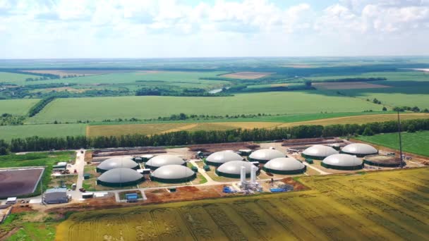 Impianto Biogas Energia Verde Impianti Biogas Dall Alto Con Serbatoi — Video Stock
