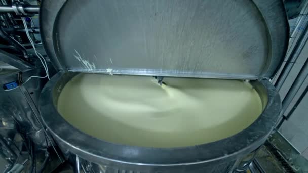 乳製品工場でのバターの生産 乳製品工業ラインでのバター生産 — ストック動画