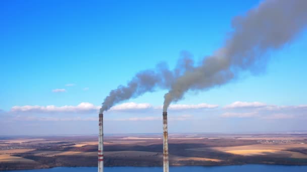 Najlepsze Źródła Przemysłowe Światowe Zanieczyszczające Pyły Rury Pollute Przemysł Atmosfera — Wideo stockowe