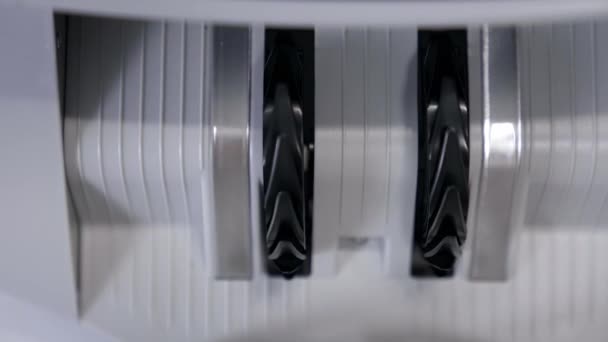 Travail Machine Comptoir Matériel Comptage Des Devises Compteur Électronique Billets — Video