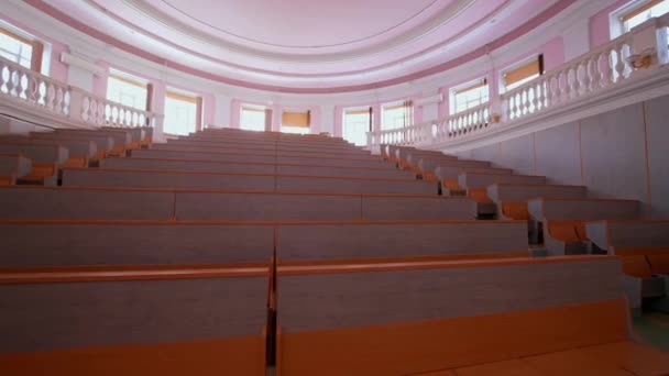 Hörsaal Mit Niemandem Moderner Lehrsaal Der Universität Innenraum Eines Großen — Stockvideo