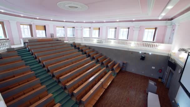Grande Sala Aula Vazia Auditório Moderno Com Assentos Para Estudantes — Vídeo de Stock