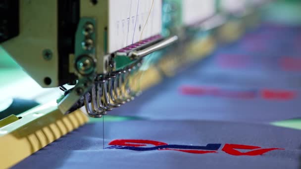 Голка Швейної Машини Робить Нитяні Шви Швейна Голка Автоматичної Швейної — стокове відео