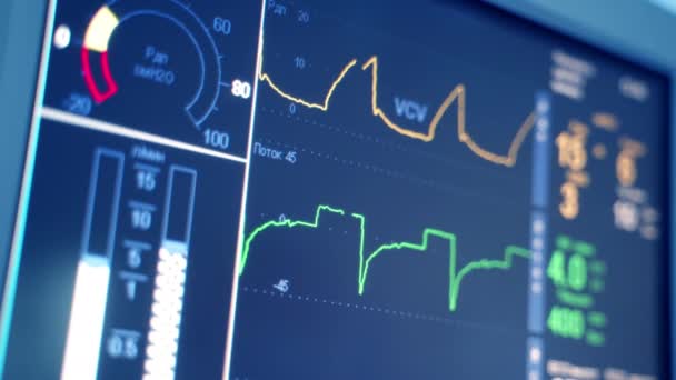 Monitoraggio Dei Segni Vitali Del Paziente Come Frequenza Cardiaca Cardiofrequenzimetro — Video Stock