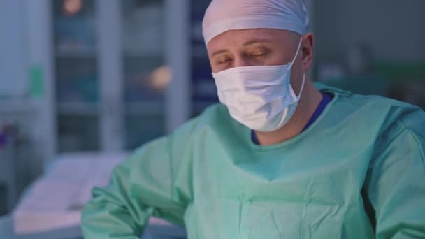 Doktor Během Operace Operačním Sále Plastická Operace Těla Abdominoplastika — Stock video