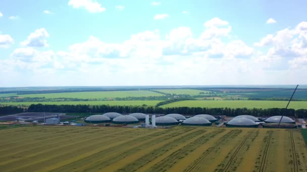Statický Pohled Kamery Proces Destilace Používá Výrobě Bioplynu Stanici Pohled — Stock video
