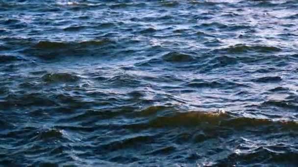 ゆっくりとした動きの海の波 海の波の近くに ブルーウォーターモーション — ストック動画