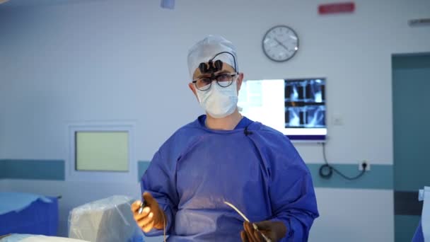 Cerrah Doktor Hastanede Çok Çalışıyor Ameliyat Doktor — Stok video