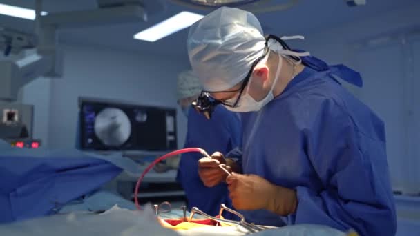 Bonito Neurocirurgião Trabalhar Emergência Sala Moderna Neurocirurgia Hospitalar — Vídeo de Stock