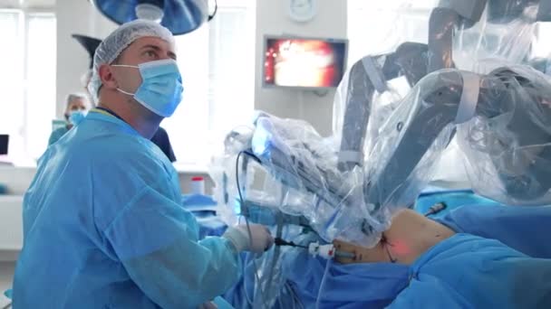 Nouzové Sterilní Vybavení Moderní Operační Systém Pracující Oddělení — Stock video