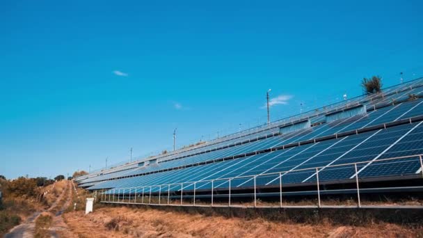 Güneşten Gelen Alternatif Modern Güneş Işığı Endüstrisi Güneş Paneli Elektrik — Stok video