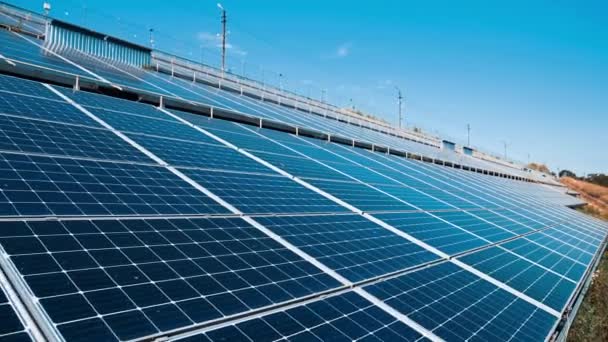 Stazione Elettrica Verde Ecologia Luce Solare Campi Energia Paesaggio Energia — Video Stock