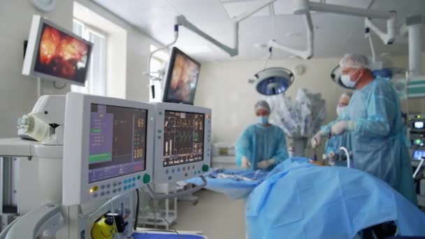 Tecnología Cirugía Emergencia Cirugía Profesional Moderna Sala Hospital — Vídeos de Stock