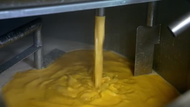 Промышленное Производство Сыра Большой Фабрике Производство Масла Пищевой Промышленности — стоковое видео
