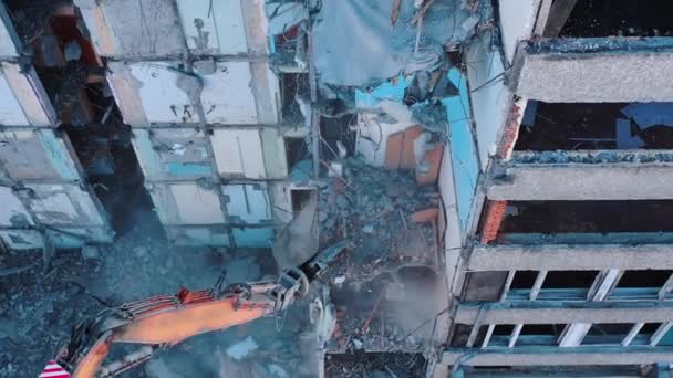 Costruzione Danneggiata Terremoto Disastro Naturale Edificio Rovina — Video Stock