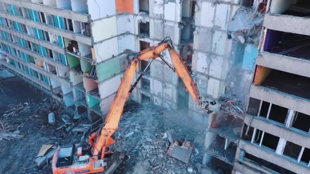 Naturkatastrofen Förstörde Byggnaden Byggande Skadade Jordbävningskatastrofer — Stockvideo