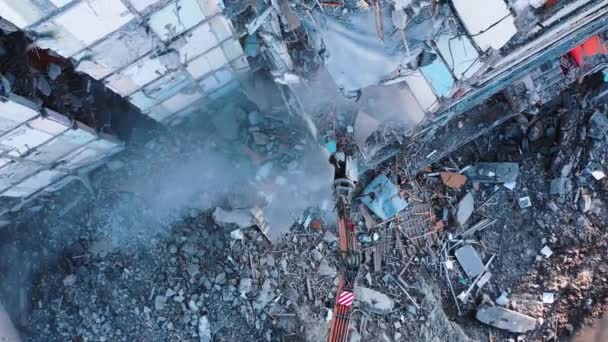 Veszélyes Lerombolt Épület Földrengés Után Romboló Lerombolt Családi Katasztrófa — Stock videók