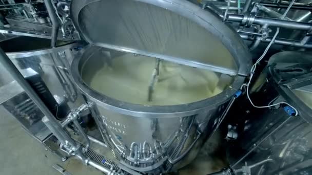 Производство Молочной Сыроварни Большой Завод Производству Сыра — стоковое видео