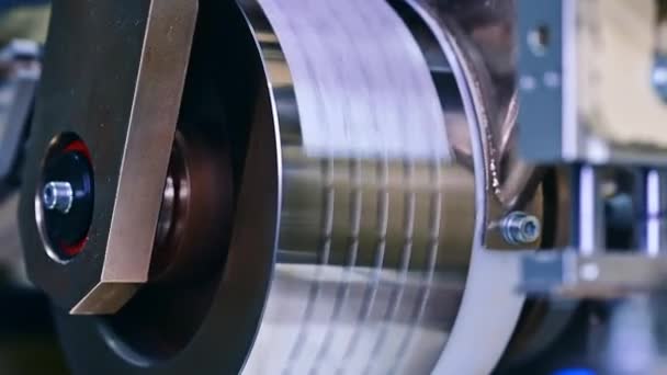 Fabrikstekniskt Producerande Blöjor Automatiserad Produktion Rullande Materiel — Stockvideo