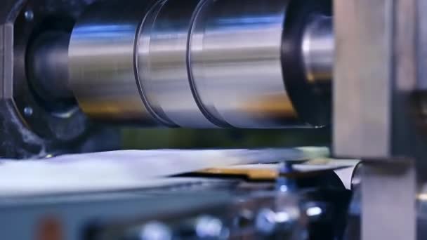 现代技术促进了生产 制造尿布用的纤维素滚筒 — 图库视频影像