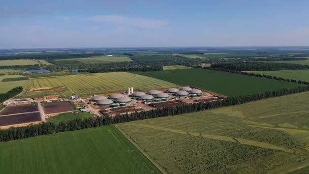Agribusiness Complex Manufacturing Renewable Energy Kompakt Növényterület Bőséges Mezőgazdasági Területek — Stock videók