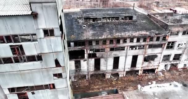 Εγκαταλελειμμένη Και Απομονωμένη Βιομηχανική Ζώνη Ενός Εργοστασίου Που Καταστράφηκε Τον — Αρχείο Βίντεο