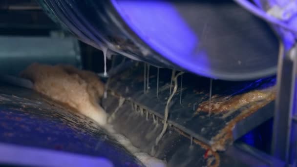 Makinede Dönen Meyve Suyu Üreten Geniş Bir Şaft Patenden Taze — Stok video