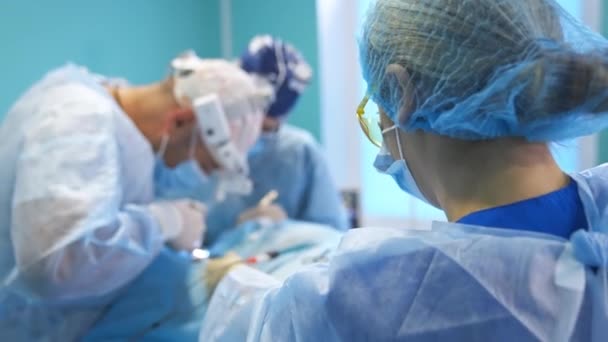 Enfermera Gorra Máscara Gafas Herramienta Preparación Para Uso Los Médicos — Vídeo de stock