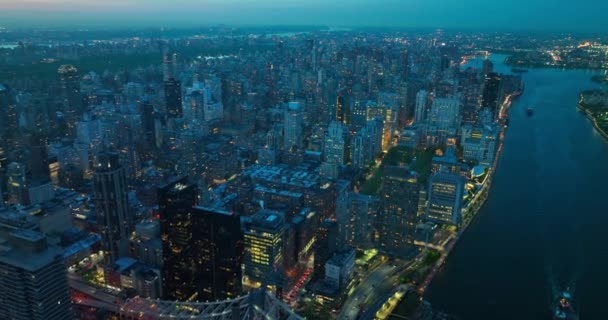 Luzes Nova Iorque Noite Enorme Paisagem Urbana Vibrante Cidade Sem — Vídeo de Stock