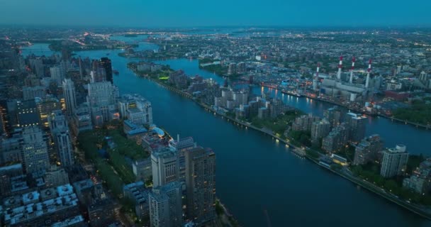 Neuvěřitelný New York Plný Světel Fantastické Město Mnoha Vodních Cest — Stock video