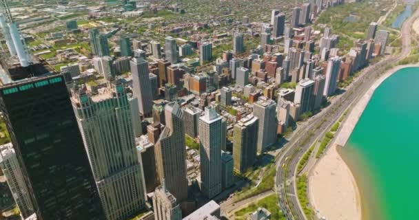 Невероятная Картина Прекрасного Чикаго Иллинойс Сша Современная Разнообразная Архитектура Города — стоковое видео