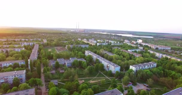 Amazing Green City Ukraine Circle Movement Blocks Flats Residential Area — Stock Video