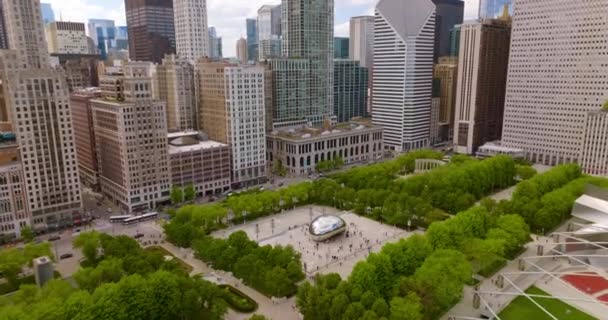 Famous Bean Sculpture Millennium Park Chicago Illinois Well Known Landmark — Stock Video