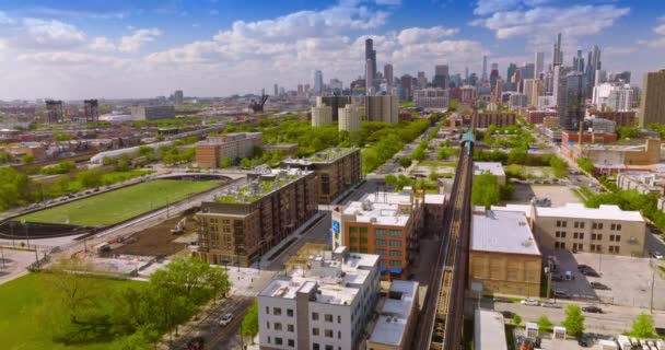 Beau Panorama Chicago Illinois Par Une Journée Ensoleillée Été Tremblants — Video