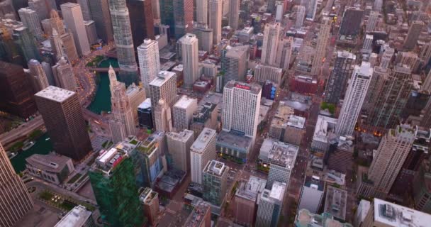 Marcos Famosos Incrível Chicago Illinois Ruas Animadas Vibrantes Cidade Movimentada — Vídeo de Stock