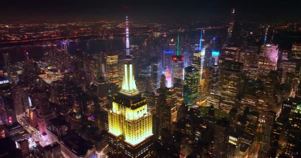 Superbe New York Dans Les Paysages Nocturnes Vue Saisissante Métropole — Video