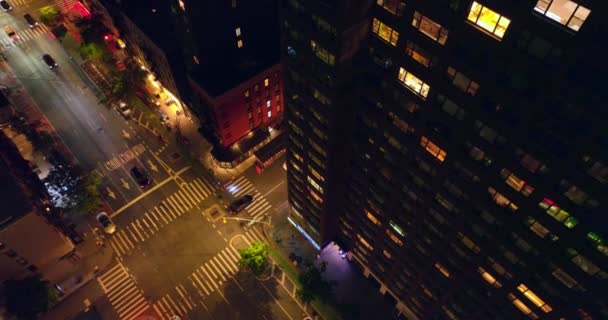 Estradas Ocupadas Nova Iorque Noite Ruas Animadas Metrópole Vibrante Ponto — Vídeo de Stock