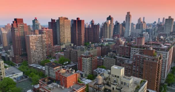Variedade Edifícios Modernos Cidade Nova York Arranha Céus Incríveis Pano — Vídeo de Stock