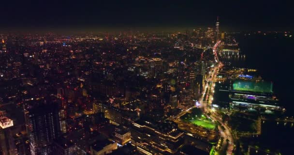 Majestoso Cenário Incrível Nova York Eua Filmagem Drones Sobre Cidade — Vídeo de Stock