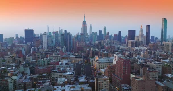 Panorama Maravilhoso Variado Nova York Noite Seguinte Impressionantes Arranha Céus — Vídeo de Stock